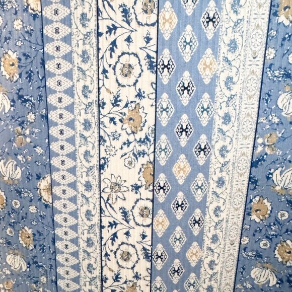 Mixed Print Stripe Longline Cardigan Casual Boho Bohemian Blue White Size XS - Picture 8 of 9